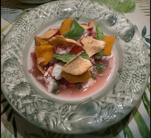 Foto de ceviche enplatado